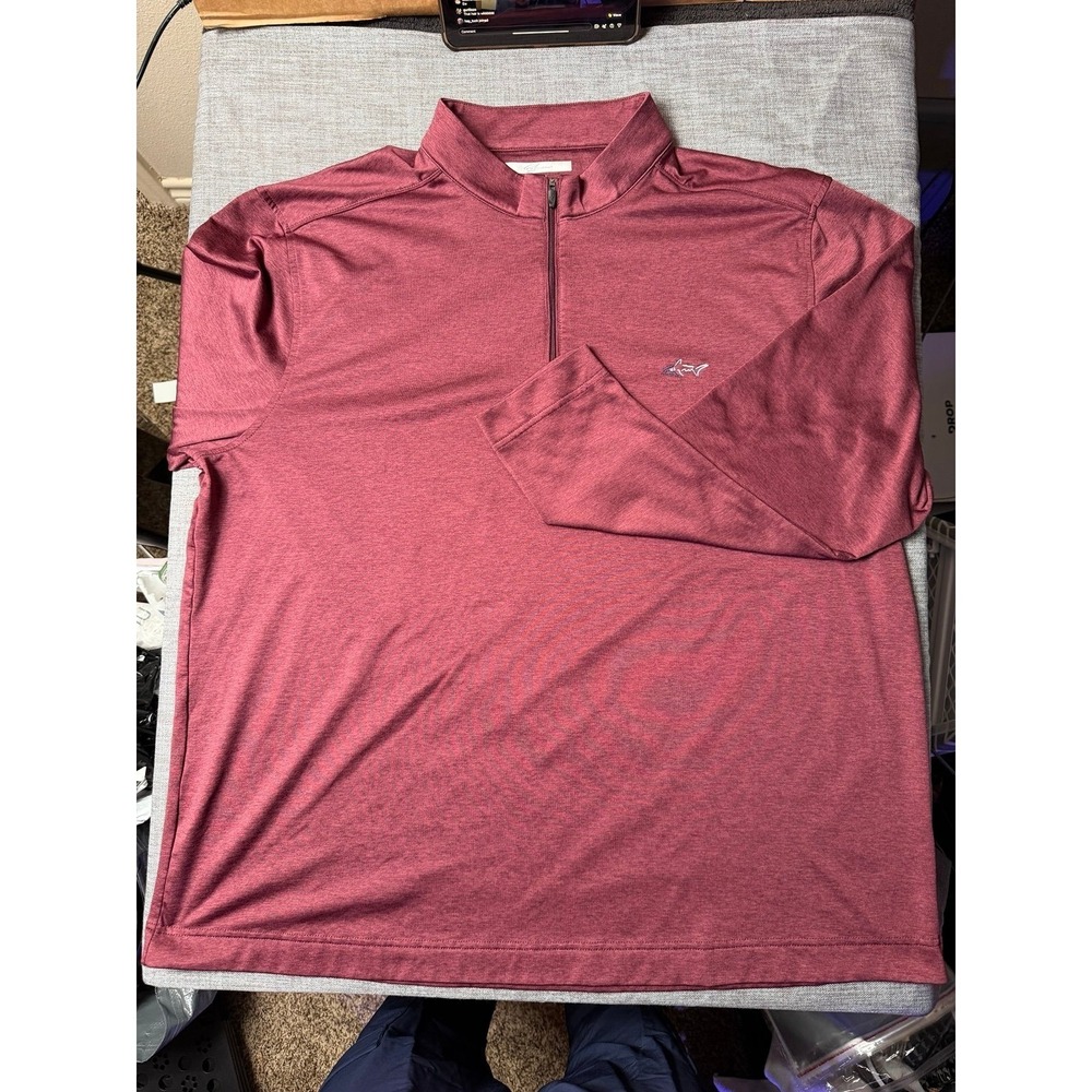 Greg Norman Men's Heathered Burgundy Performance 1/4 Zip Pullover Size XXL